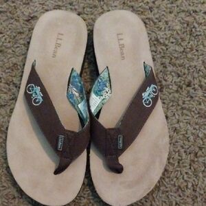 L.L. Bean Brown Sandals with Cushioned Footbed.